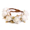 Květinová čelenka s růžičky Bílá