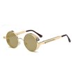 Retro kulaté sluneční brýle Steampunk Zlaté zrcadlovky