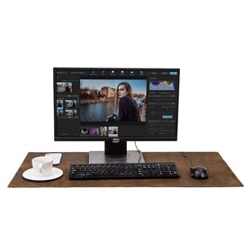 Contacts® kožená podložka pod myš i klávesnici 80cm Hnědá